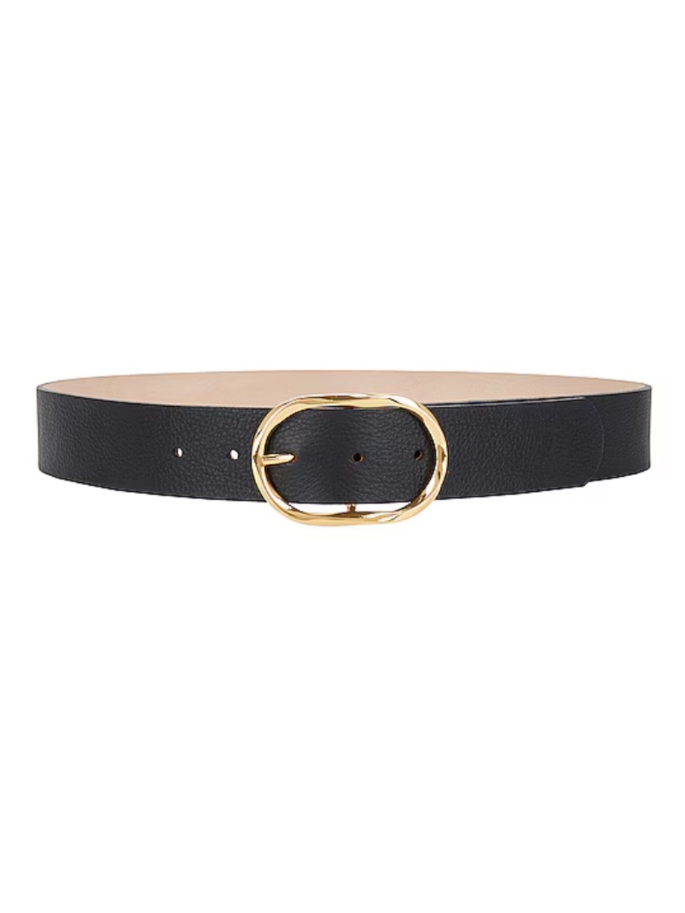 B-Low The Belt Kyra Leather Oval Buckle Belt Black Gold